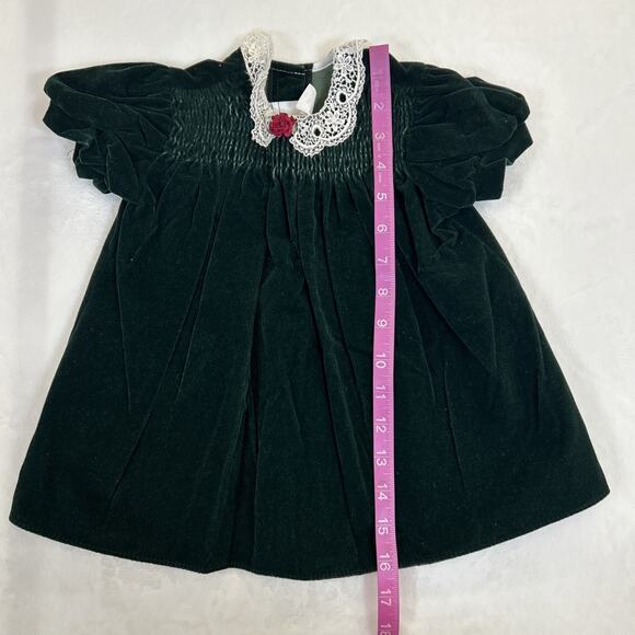 2) Vintage 90's 18m Green & 24m Black/Gold Velvet Holiday Dresses Bnfts Charity - Picture 11 of 11